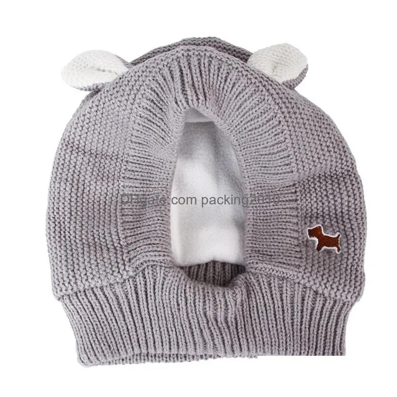 knitted hat dog apparel winter warm puppy cap fashion rabbit ear design beanie for cute pet dogs cat puppies animal christmas hats knitteds hats 20220106