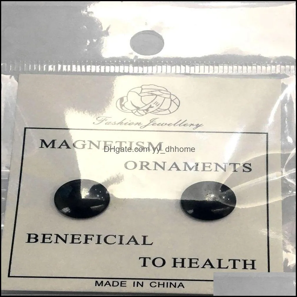 black magnet earrings meridians earrings no hold ear ring pierced earring magnetic slimming healty jewelry