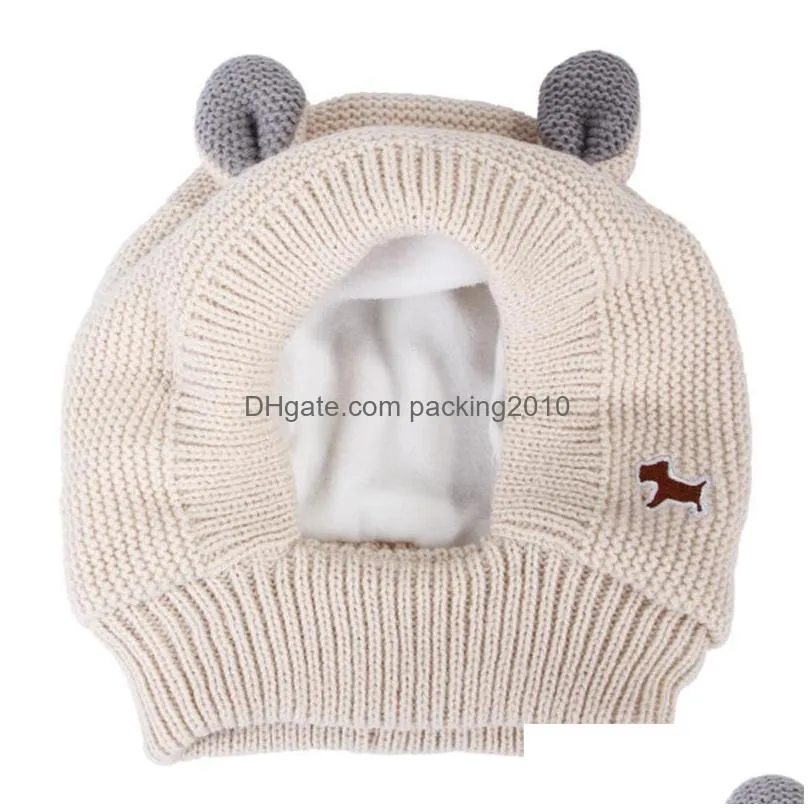 knitted hat dog apparel winter warm puppy cap fashion rabbit ear design beanie for cute pet dogs cat puppies animal christmas hats knitteds hats 20220106