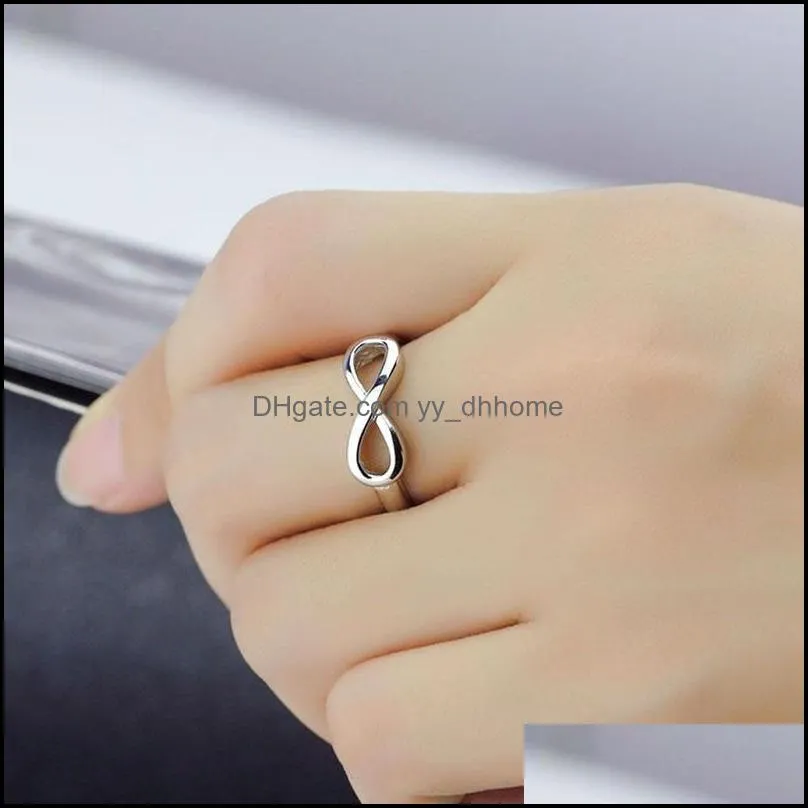 infinity silver ring band women wedding rings fashion gift 080288
