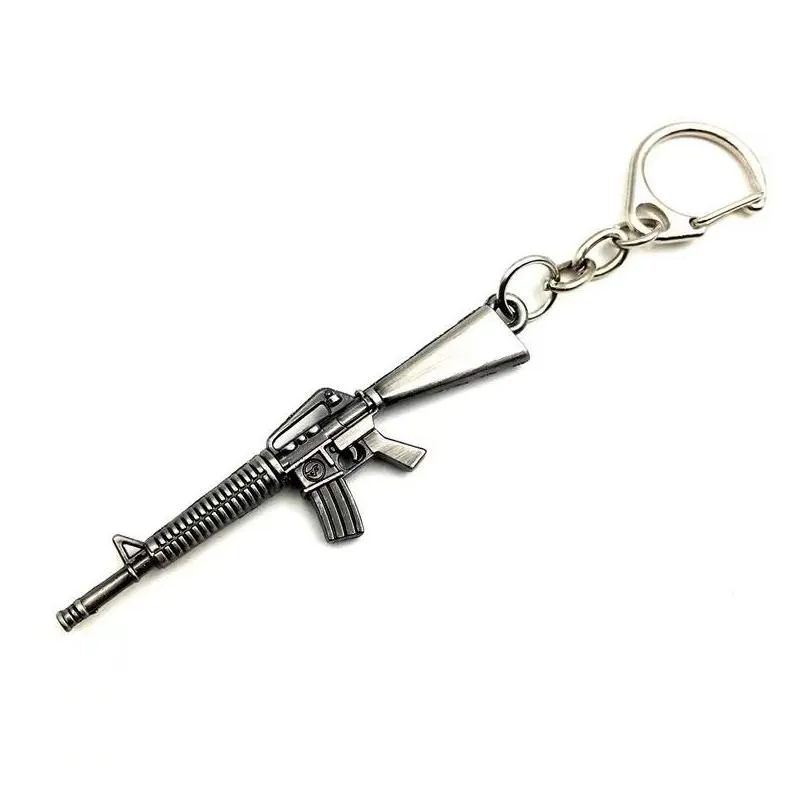 6cm creative keychain men and women peripheral games mini model toy gun alloy keyring wholesale