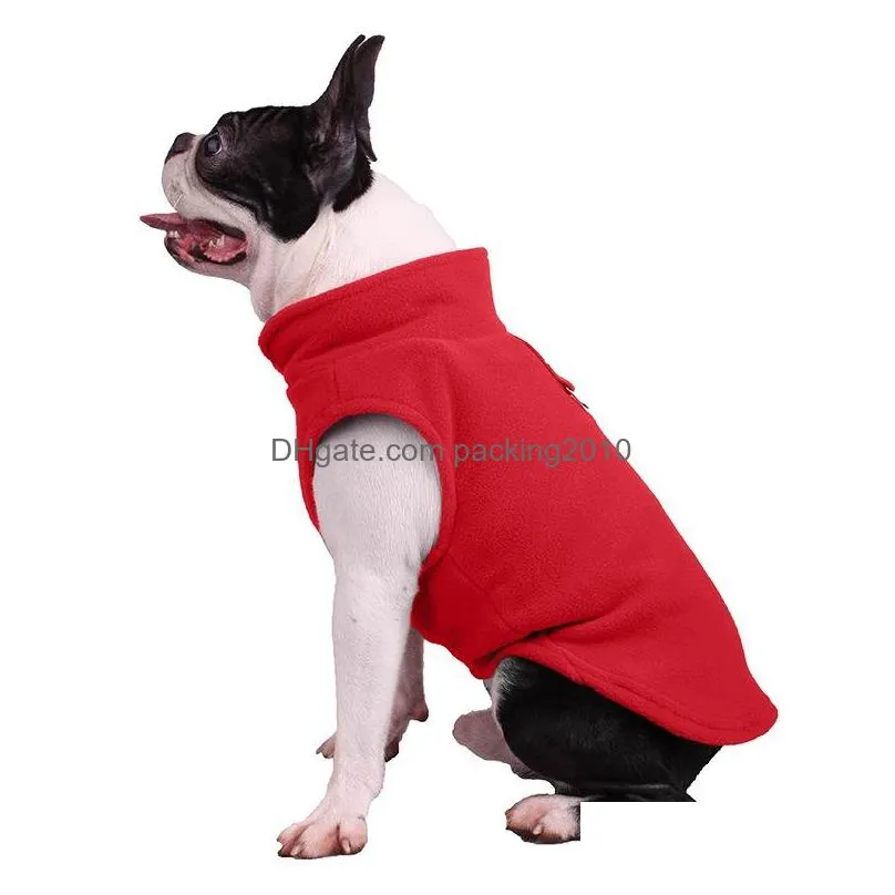 autumn winter dog clothes outdoor fashion keep warm fleece puppy jacket pet supplies solid color bardian 9 9bl j2