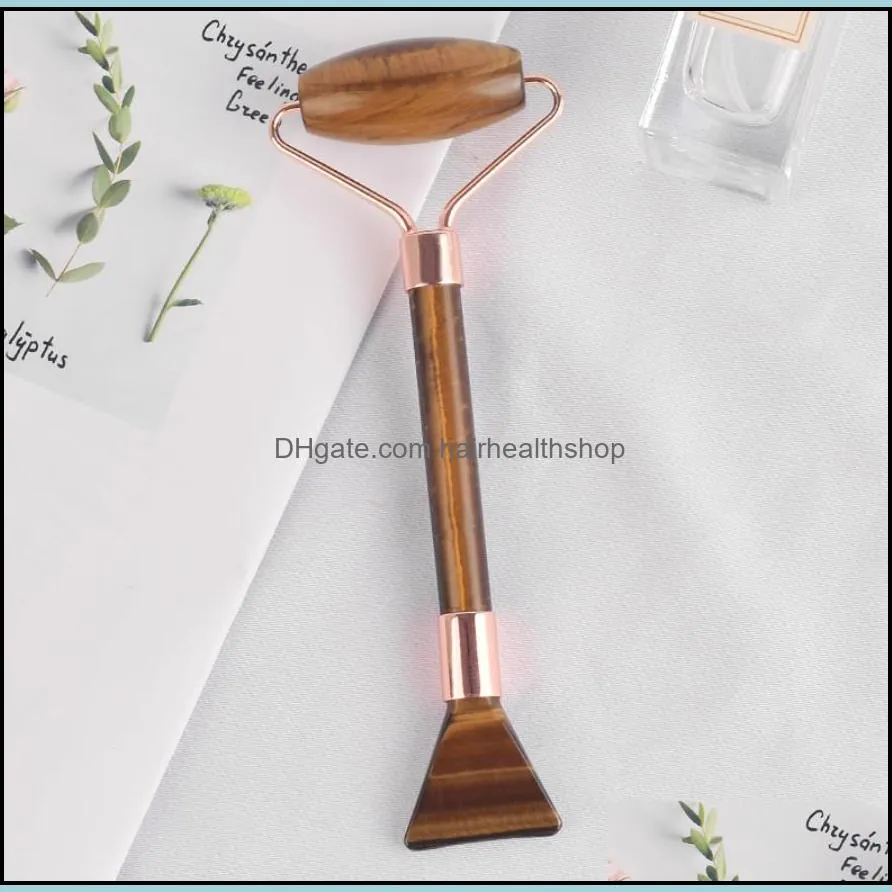 portable real aventurine jade roller for face noiseless jade roller facial massager with makeup brush function