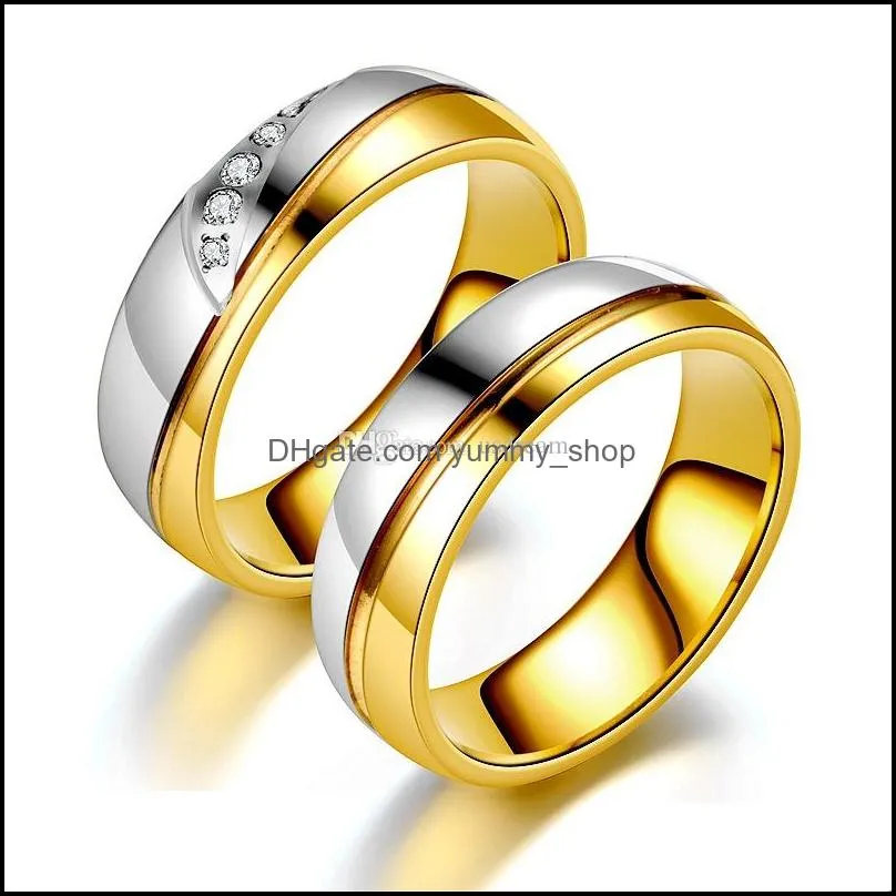 contrast color gold diamond ring cross grain rings gold women mens rings fashion jewelry gift