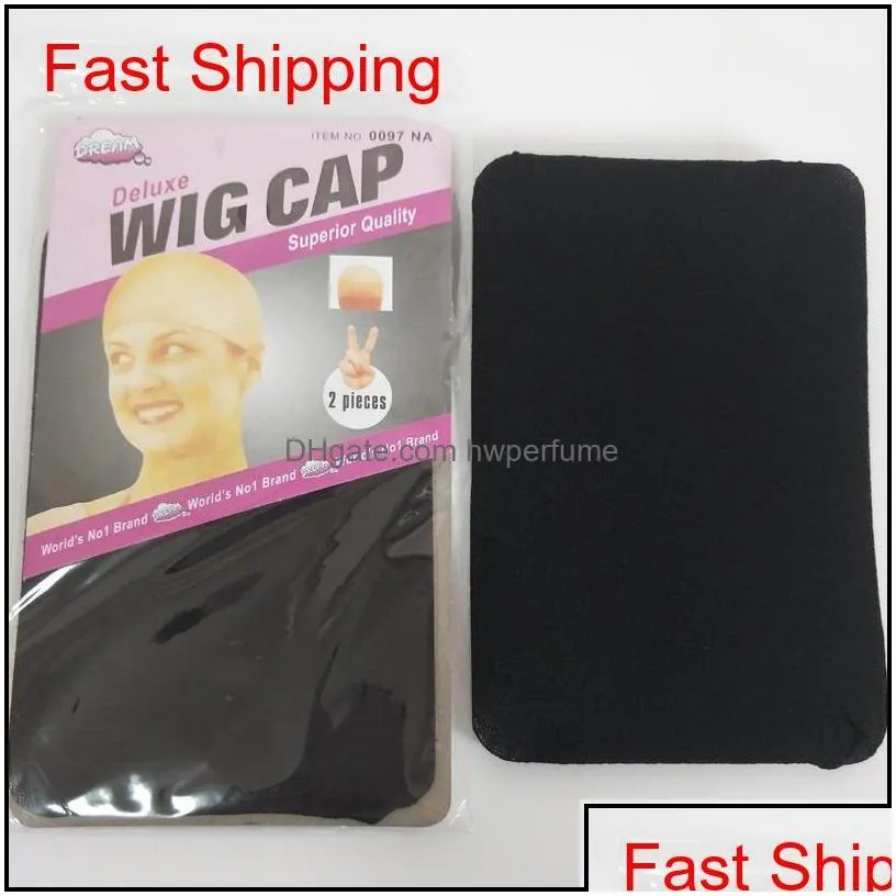 deluxe wig cap 24 units12bags hairnet for making wigs black brown stocking wig liner cap snood nylon me qylnyf babyskirt