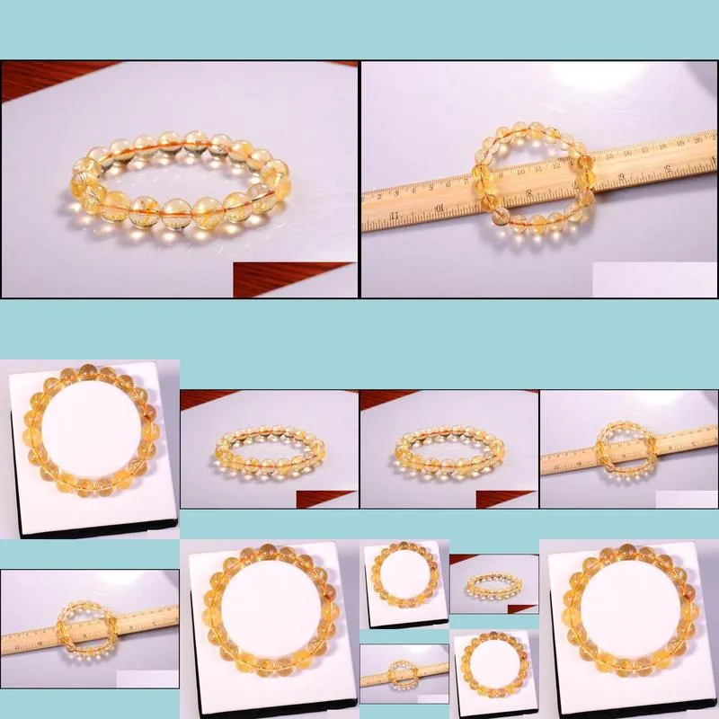 wholesale fashion natural jewelry citrine 10mm round beads semi precious stone crystal chunky red bracelets bangles for women love