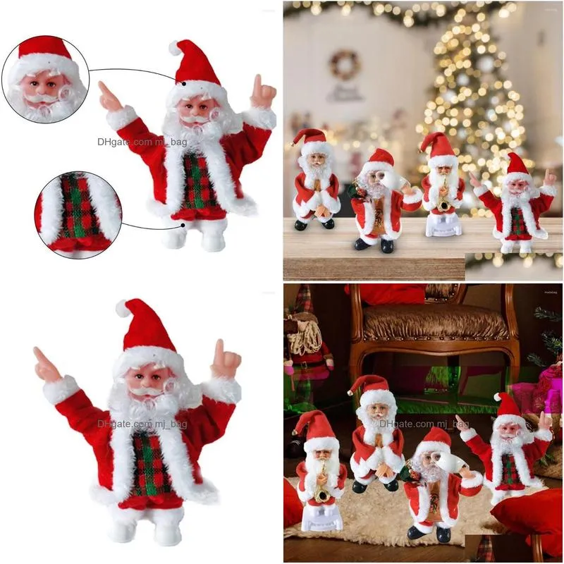 christmas decorations santa claus electric toys elderly doll gifts shaking gif hip music dancing toy