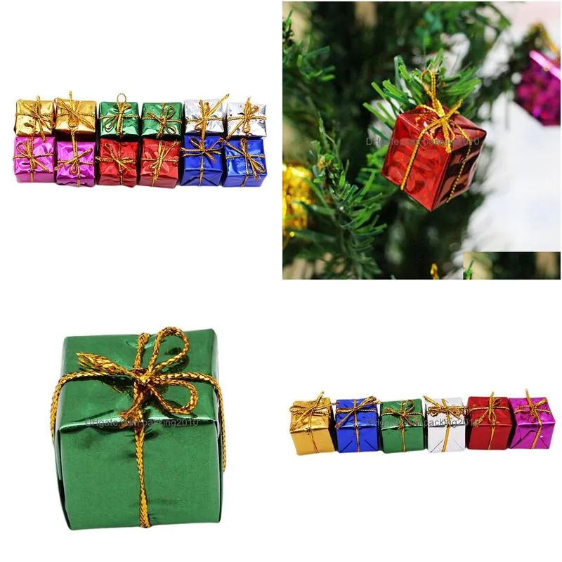 christmas decorations 12pcs mini gift box tree ornaments year hanging ornamentschristmas