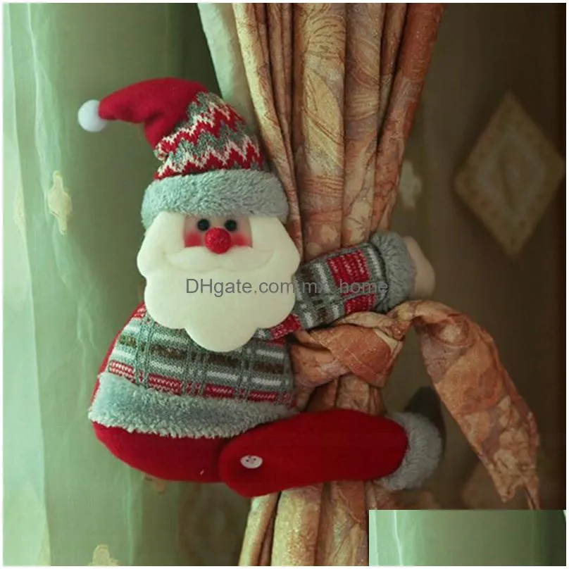 christmas decorations curtain buckle merry cute doll button santa claus snowman elk year gifts 2022christmaschristmas