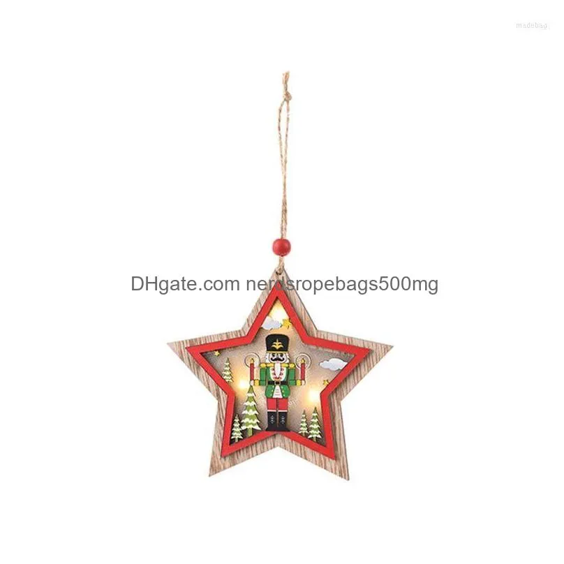 christmas decorations wooden soldier led light decoration hanging xmas tree ornaments home