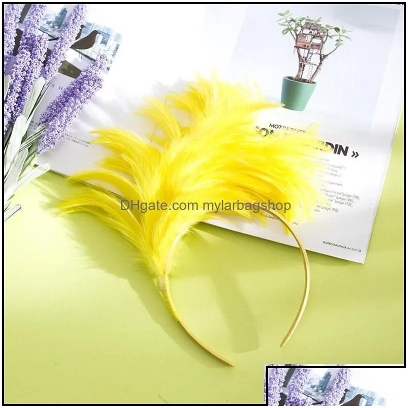 party favor woman feather hair hoop bride head band reusable party formal hat headwear opp package with high quality 14dx j1 drop del