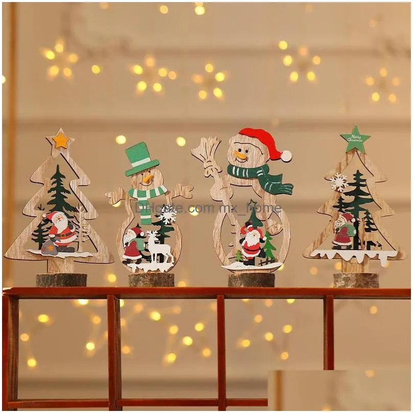 christmas decorations wooden xmas tree snowmen design table ornaments year party decor supplies small giftchristmas