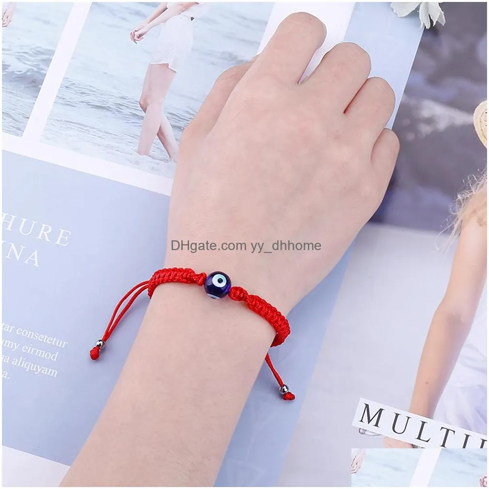 turkish evil eye handmade braided red thread string bracelet for women men charm lucky rope adjustable friendship jewelry gifts