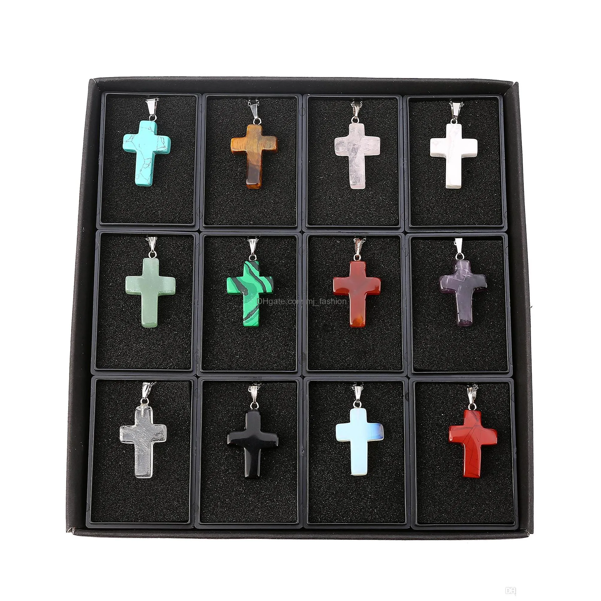 multicolored cross pendant necklace men and women personality innovative fashion jewelry