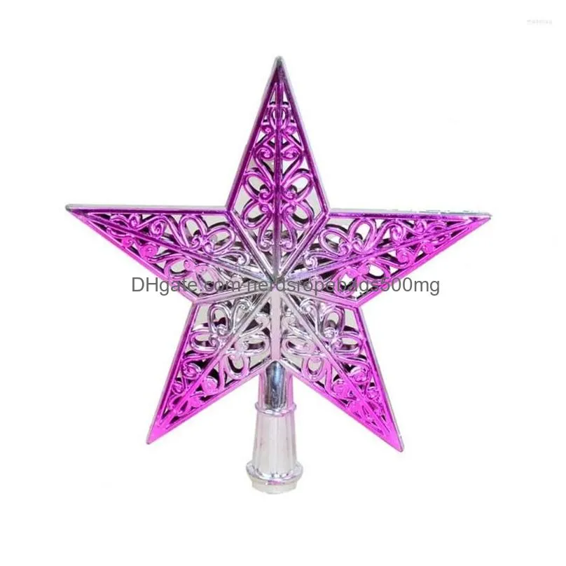 christmas decorations plastic great holiday party xmas tree top star ornament lightweight pentagram hollowout design for household