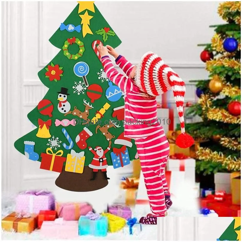 christmas decorations kids diy felt tree decoration for home navidad 2022 year gifts ornaments santa claus xmas