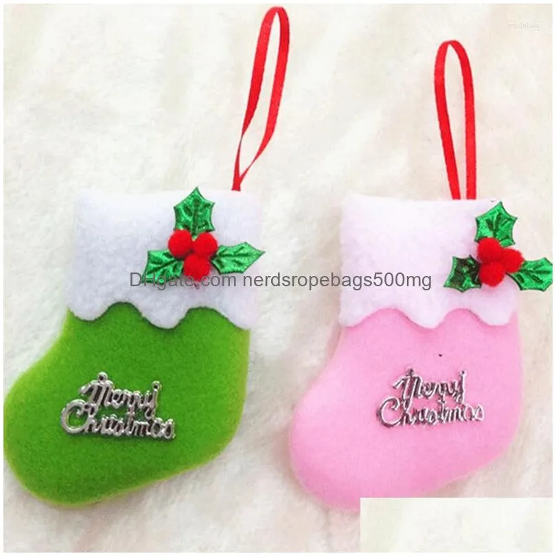 storage bags merry christams stockings candy bag stocking hanging tree decoration ornament christmas decorations for home year 8 8cm
