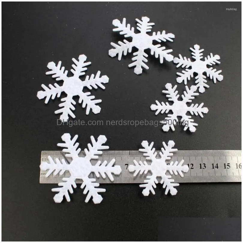 christmas decorations year party wall sticker diy scrapbooking merry decor white snowflake nonwoven stickers appliques