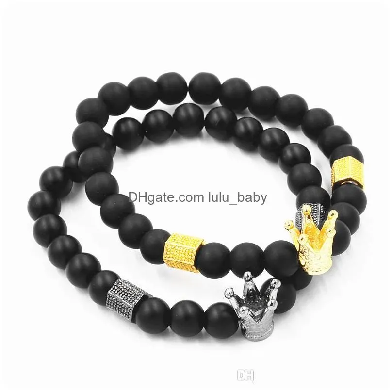 black agate bracelet crown men and women temperament charm simple treasure jewelry