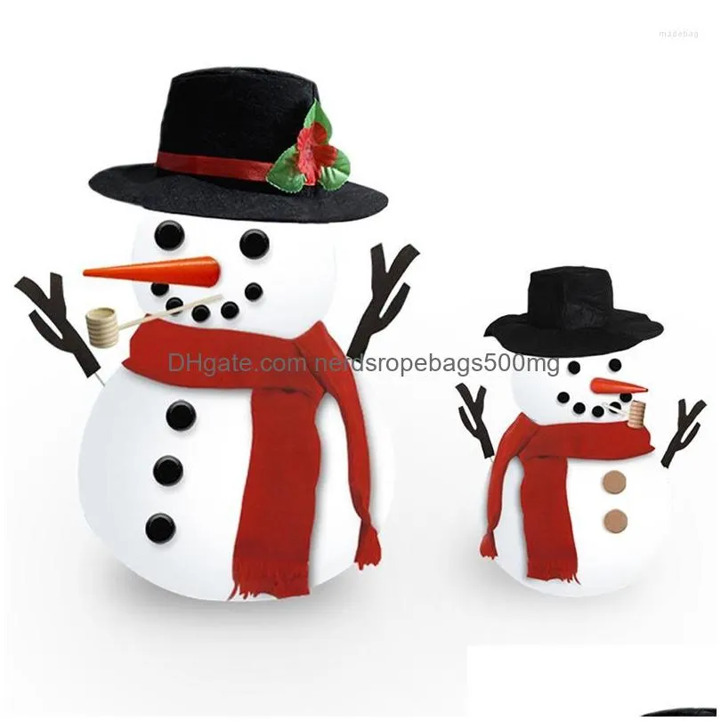 christmas decorations 1 set excellent outdoor diy snowman dressing making kit decorating nose realistic looking for home