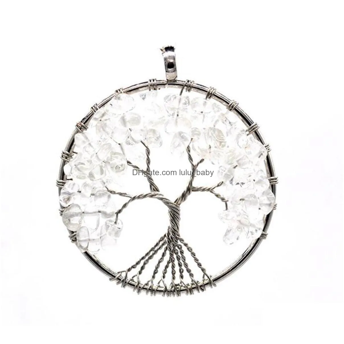 round pendant silver tree roots spread out womens multipurpose wild accessories