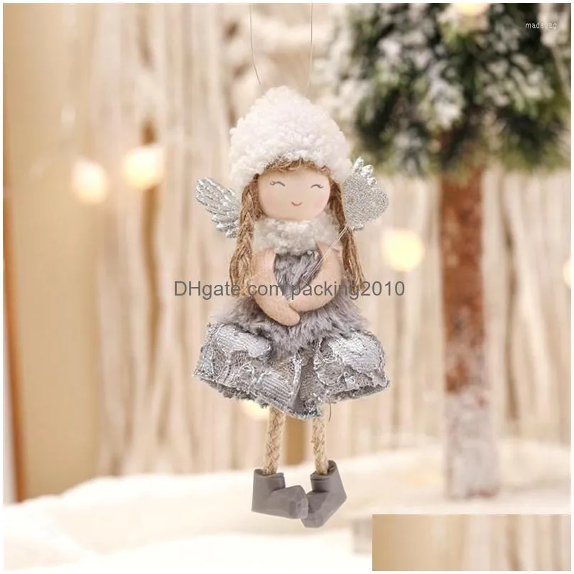 christmas decorations beautiful plush angel girl doll pendant tree ornaments 2022 year gift toy navidad