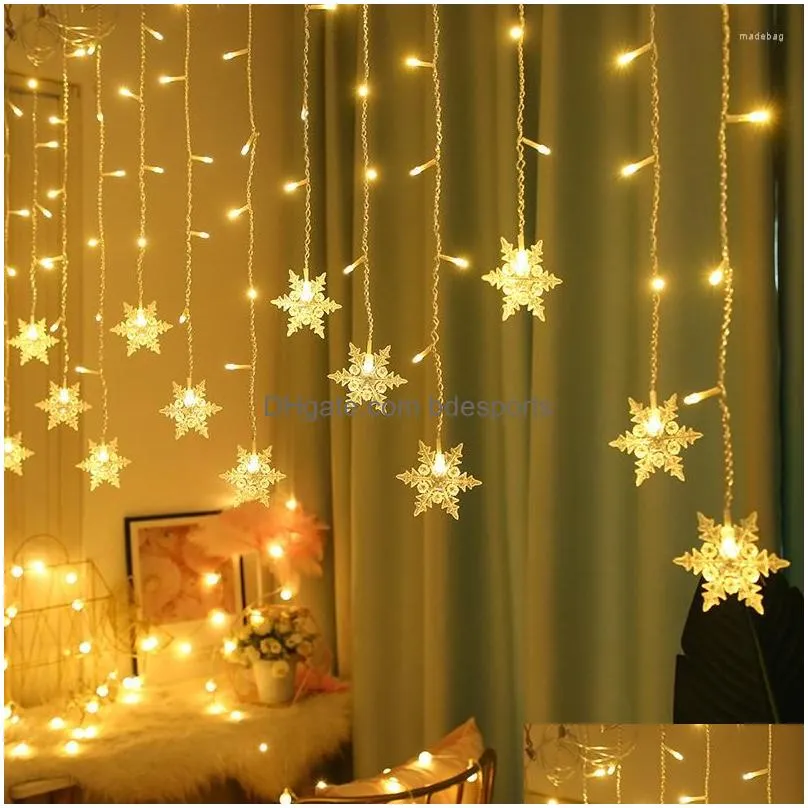 christmas decorations led merry snowflakes string fairy lights ornaments 2022 tree for home navidad