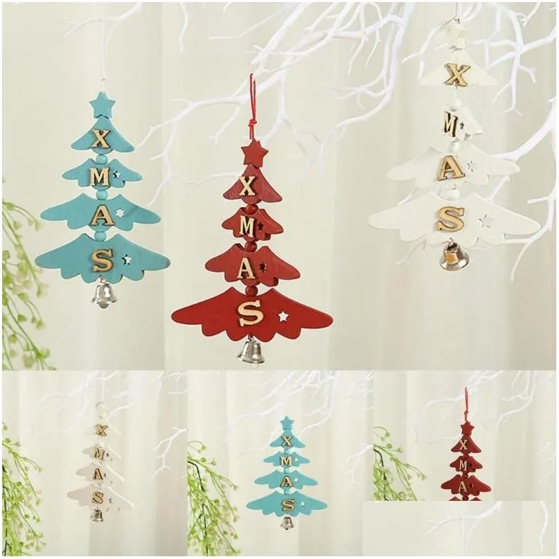 christmas decorations ornament decoration fashion lightweight small wooden tree pendant gadget for party