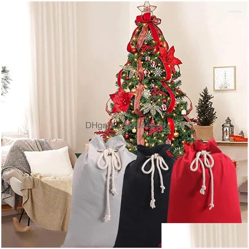 christmas decorations 1pc santa sacks large capacity candy toy bag claus tree ornament drawstring home supplier canvas storage gift