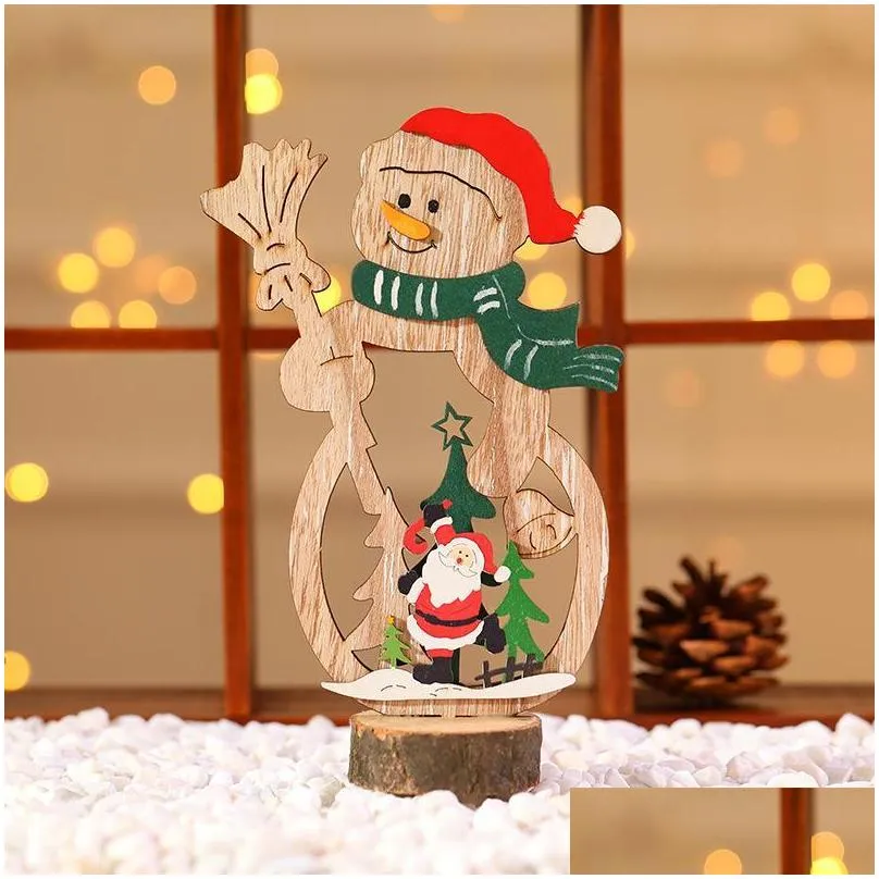 christmas decorations wooden xmas tree snowmen design table ornaments year party decor supplies small giftchristmas