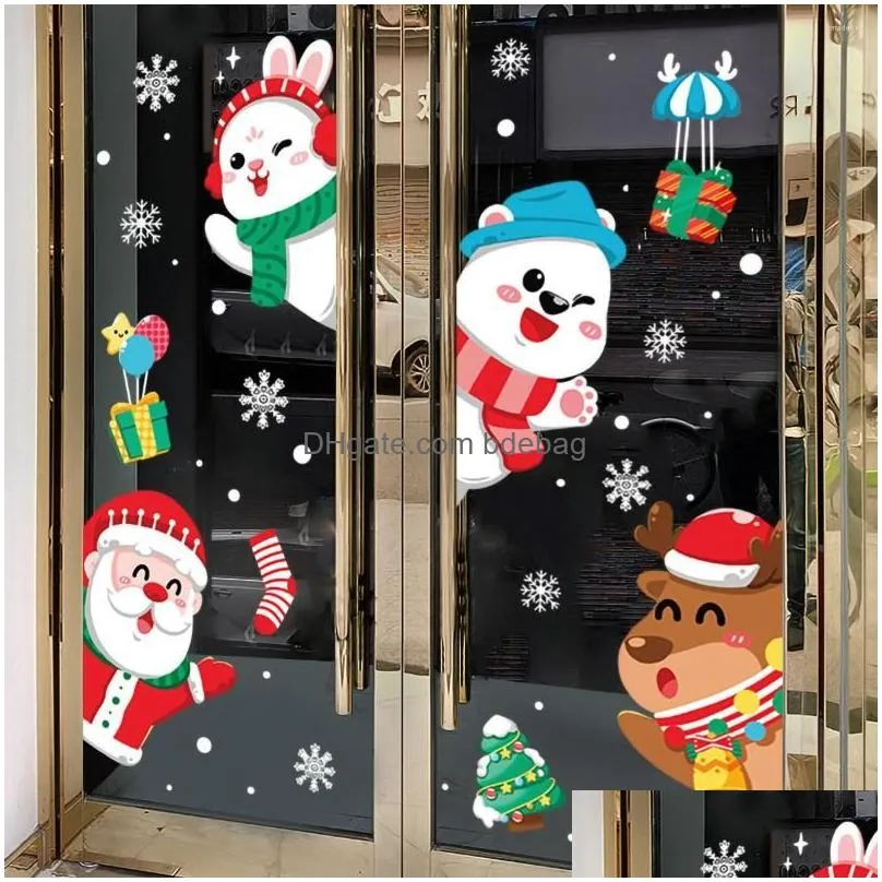 christmas decorations fengrise wall window stickers decoration for home 2022 merry ornaments xmas happy year 2023