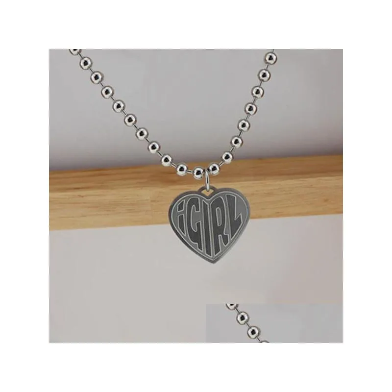 fashion igirl letter heart necklaces for women stainless steel strand chain necklace cool girls gift punk collier