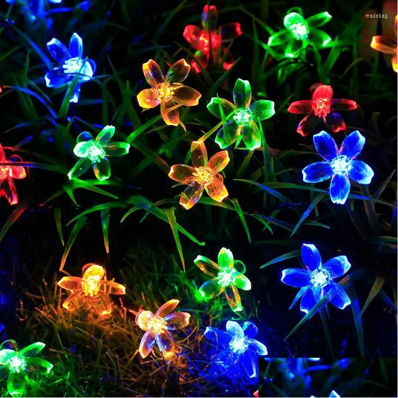 christmas decorations 5m cherry lighting strings blossom flower led string fairy lamp for indoor wedding pink bells garland decor