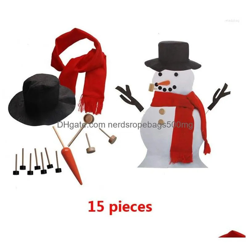 christmas decorations 1 set excellent outdoor diy snowman dressing making kit decorating nose realistic looking for home