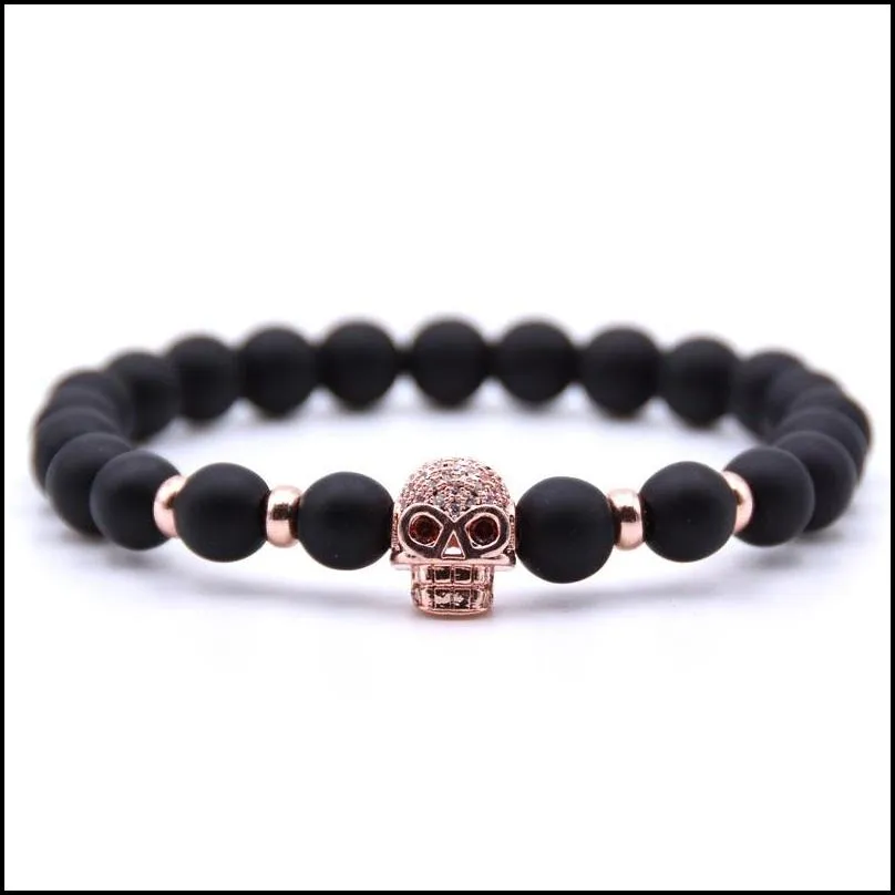 10pc/set natural 8mm black matte mala beads weaving bracelet gifts for men women handmade yoga jewelry