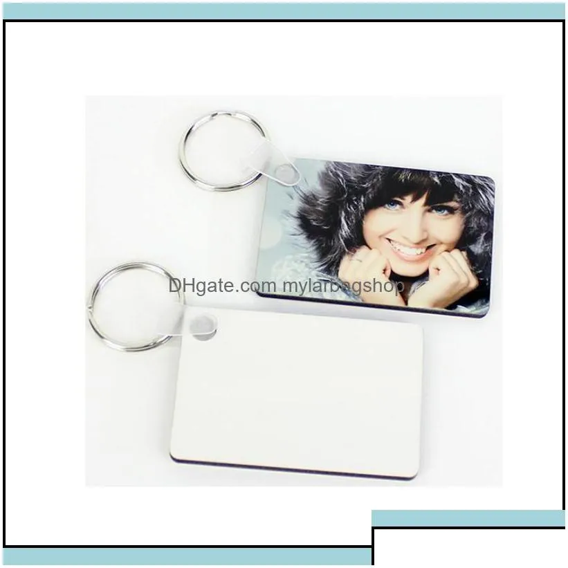 party favor event supplies festive home garden 60x40xm sublimation blank keychain mdf square wooden key p dh13w