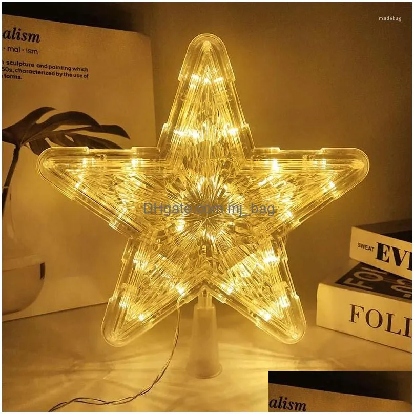 christmas decorations 24/18cm light glowing star tree topper decor led ornament fairy with battery box