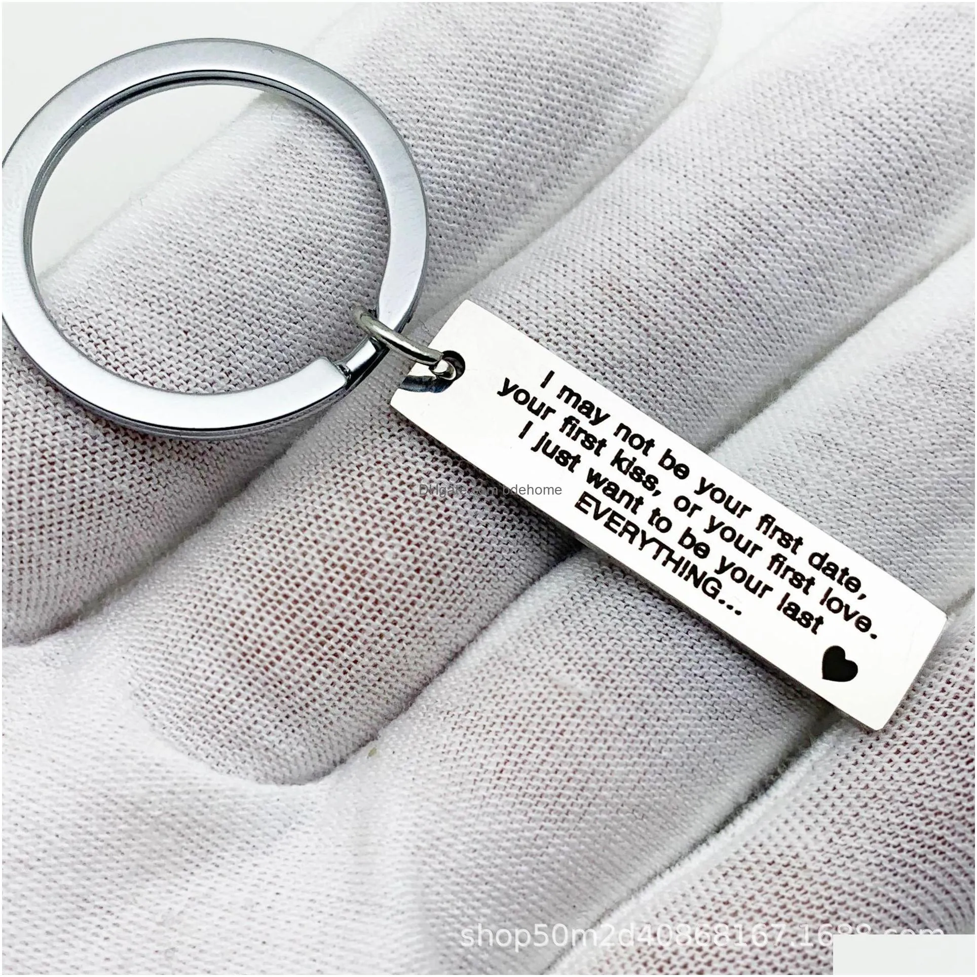 boyfriend/girlfriend keychain i may not be your first date kiss or love i just want to be you last key tag