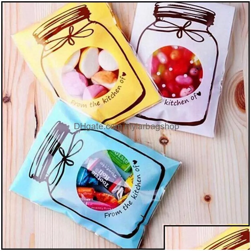gift wrap event party supplies festive home garden 100pc candy cookie packing bags bottle print plastic dhimk