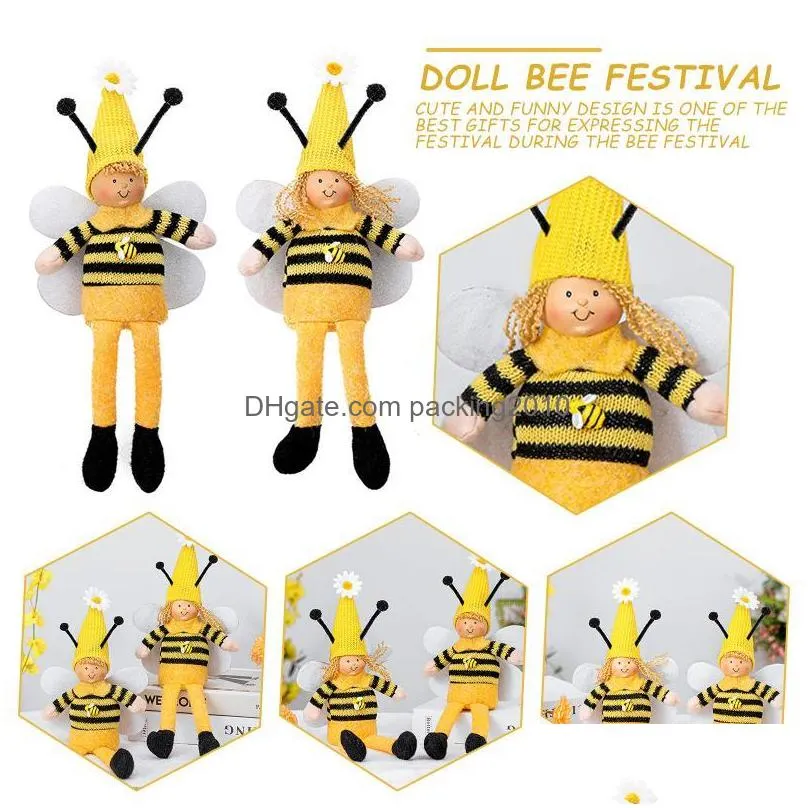 christmas decorations gnome bee dwarf doll cute long leg plush ornament decoration for festival holiday home bedroom table