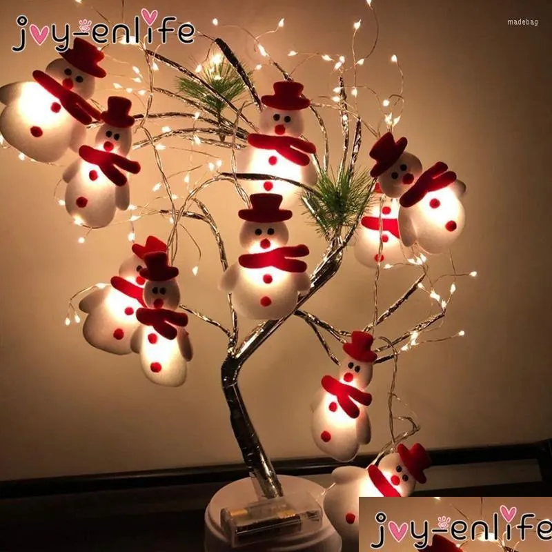 christmas decorations  snowman tree led garland string light decoration for home 2022 ornaments natal year