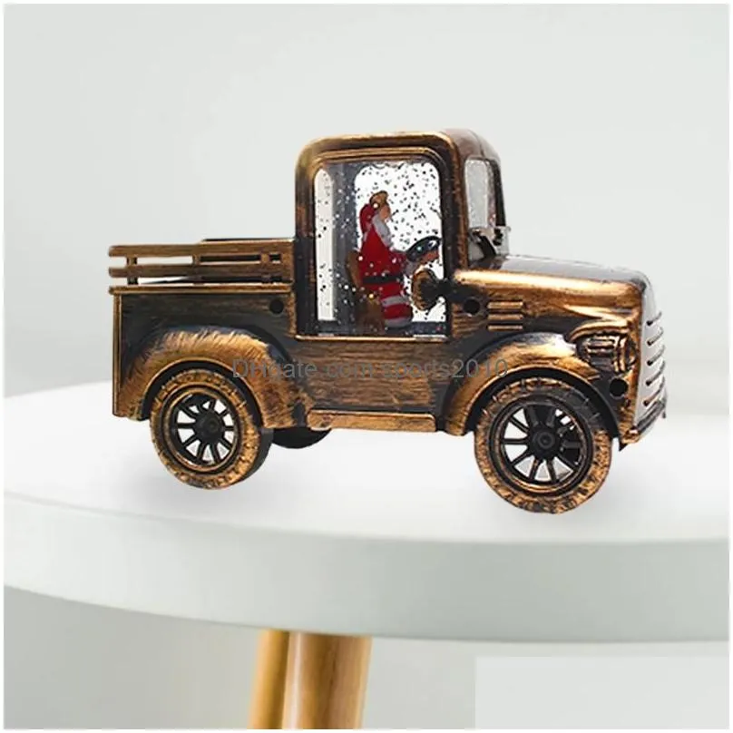 christmas decorations santa driving tractor ornament desktop with tree truck collection a for present