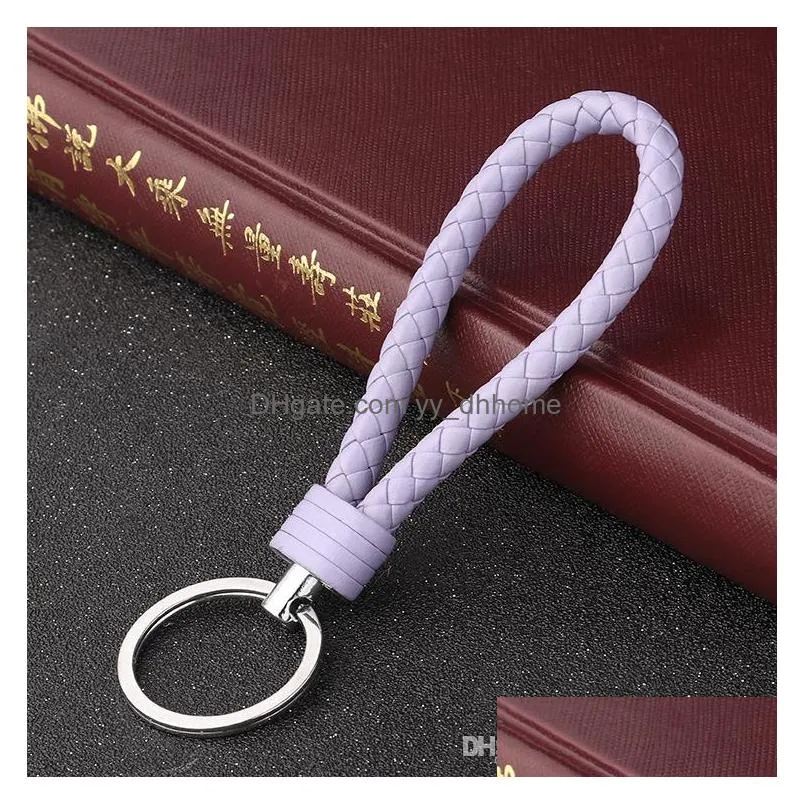 leather key chain mercedesbenz bmw leather woven lanyard keychain with metal ring for car / office / home key 16 colors