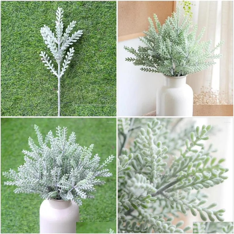 decorative flowers christmas fluff artificial silk flower decoration rustic staghorn leaves for dinner table wedding fake