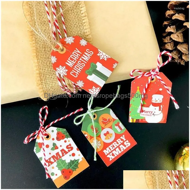 christmas decorations merry tags kraft paper card gift label tag diy hang wrapping decor favors supplies