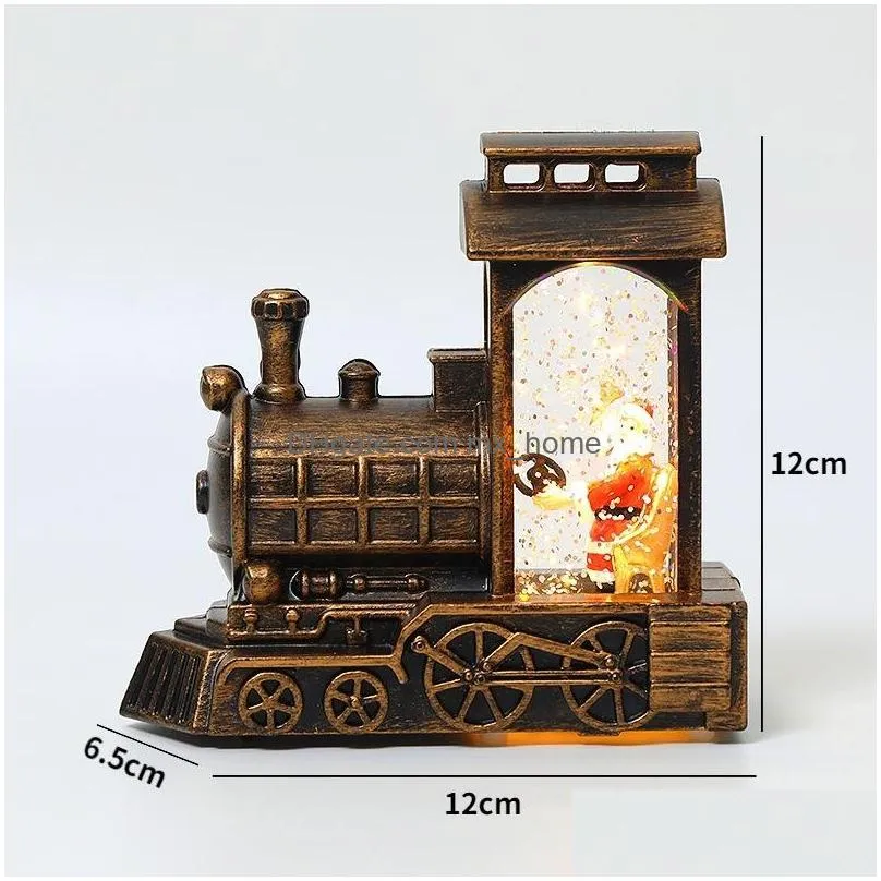 christmas decorations santa claus train decoration water ball wind lantern gift small oil lamp 2022 year decorationschristmas