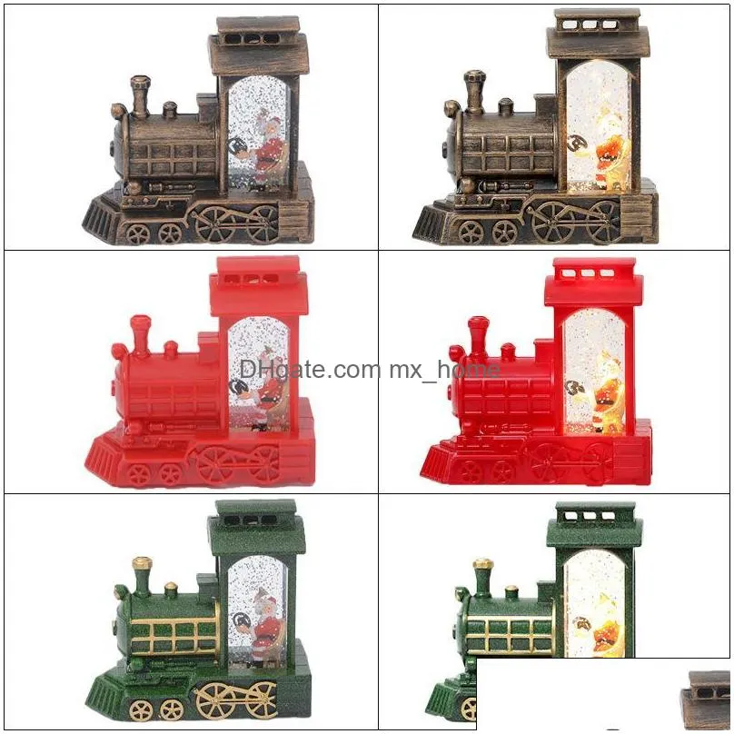 christmas decorations santa claus train decoration water ball wind lantern gift small oil lamp 2022 year decorationschristmas