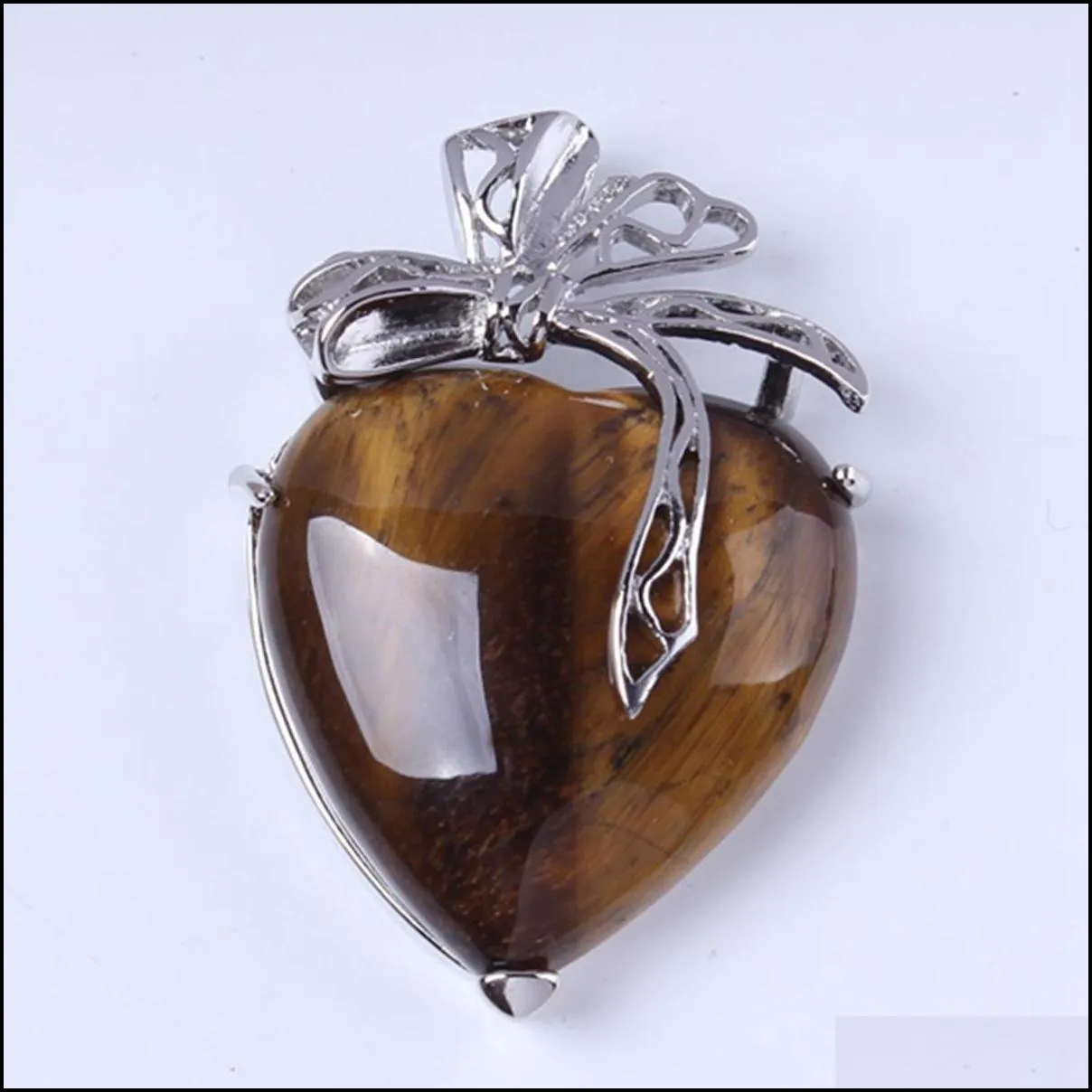 heartshaped pendant female charm crystal natural stone necklace earrings jewelry making