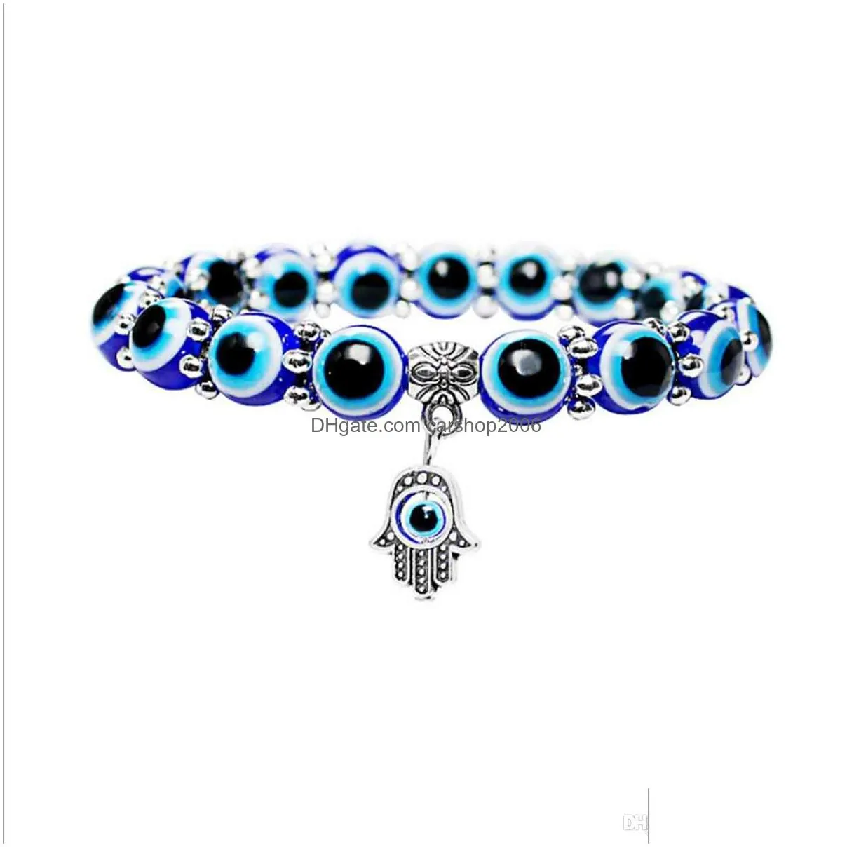 lucky bracelet vintage blue eyes beads fatma hands men and women personality weird wrist ornaments