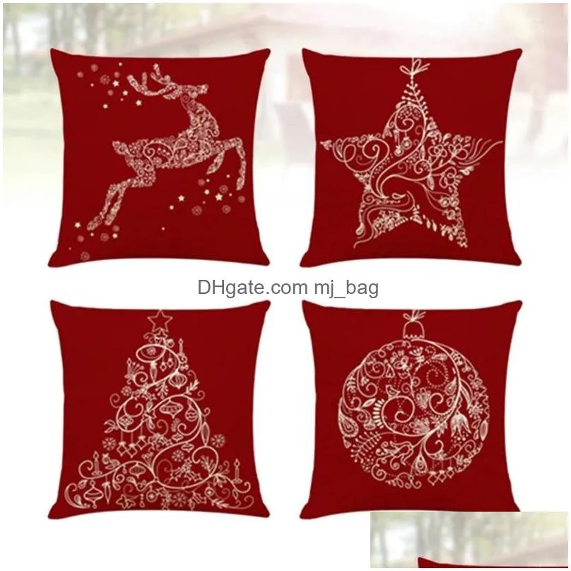 pillow 4pcs christmas cases creative covers protectors home ornament for living room bedroom